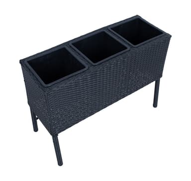 Kukkalaatikko WICKER 80x34xH54cm, musta