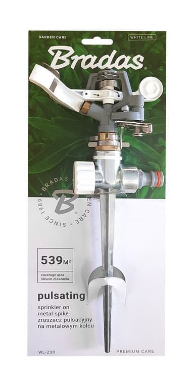 3 tuotteen paketti. Sykkivä sprinkleri metallipiikissä Bradas