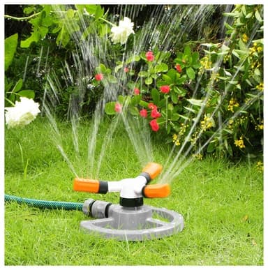 4 tuotteen paketti. 3-vartinen pyörivä sprinkleri Bradas
