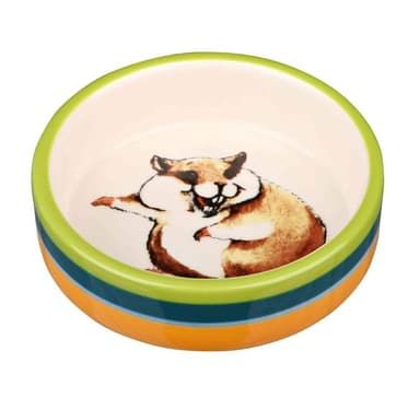Keraaminen kulho hamstereille, 80 ml/ø 8 cm, monivärinen/kerma