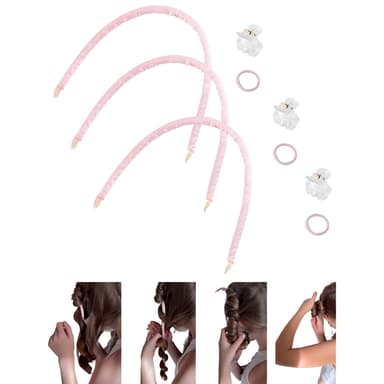 Heatless Curling Bar Set - Pinkki