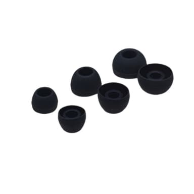 Silikonikuulokkeet 4,5-6 mm kuulokkeille 3 kokoa 15 paria Musta