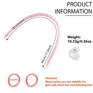 Heatless Curling Bar Set - Pinkki