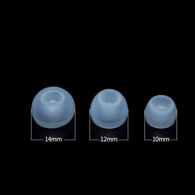 Silikonikuulokkeet 4,5-6 mm kuulokkeille 3 kokoa 15 paria Läpinäkyvä