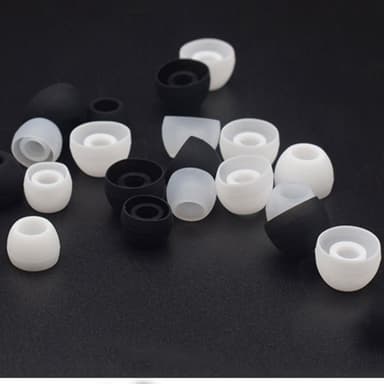 Silikonikuulokkeet 4,5-6 mm kuulokkeille 3 kokoa 15 paria Läpinäkyvä