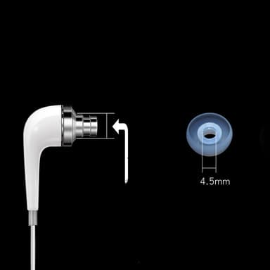 Silikonikuulokkeet 4,5-6 mm kuulokkeille 3 kokoa 15 paria Läpinäkyvä