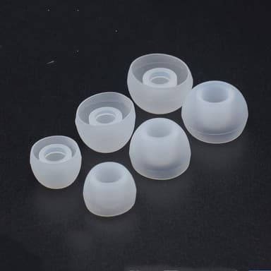 Silikonikuulokkeet 4,5-6 mm kuulokkeille 3 kokoa 15 paria Läpinäkyvä