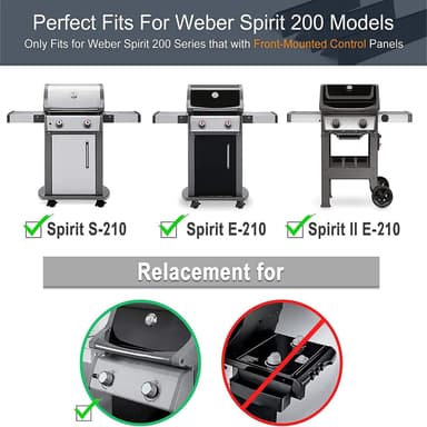 3-pakkaiset grillilämpölevyt Weber Spirit 200 -sarjalle - musta