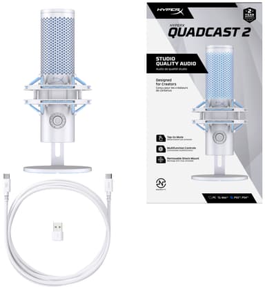 HyperX Quadcast 2 pelimikrofoni (huurteensininen)