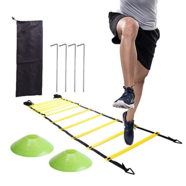 Agility Harjoitussetti Jalkapalloon – Nopeusportaat, Kartiot, Laskuvarjo ja Harjoitusvälineet