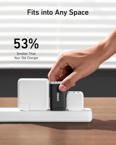 Anker 735 Laturi GaNPrime 65W 1x USB-A 2x USB-C virtalähde
