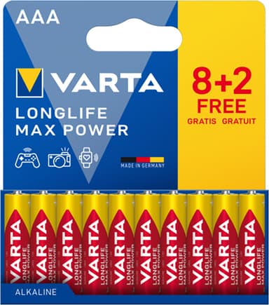 Varta Longlife Power AAA paristot 7042379 10 kpl (punainen)