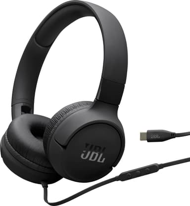 JBL Tune 520 USB-C langalliset on-ear kuulokkeet (musta)