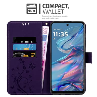 Motorola Moto G45 Suojakuori Lompakkokotelo Kukka