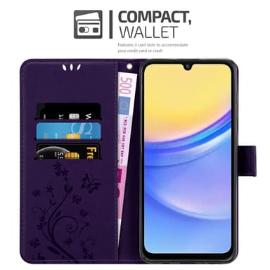Samsung Galaxy A16 Suojakuori Lompakkokotelo Kukka