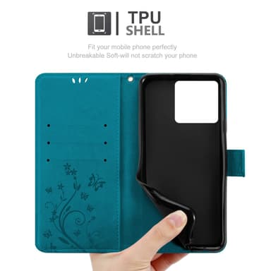 ZTE Blade V50 Vita Suojakuori Lompakkokotelo Kukka
