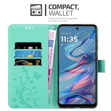 Motorola Moto G45 Suojakuori Lompakkokotelo Kukka