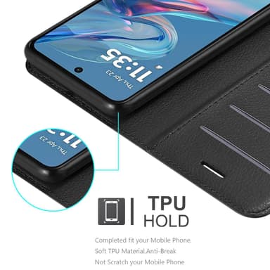 Motorola MOTO G45 Suojakuori Lompakkokotelo (Musta)