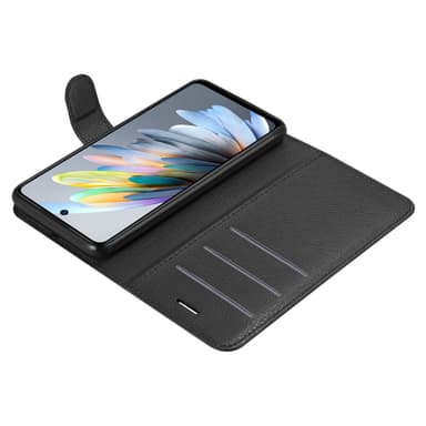 ZTE Blade A75 4G Suojakuori Lompakkokotelo (Musta)