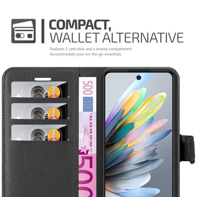 ZTE Blade A75 4G Suojakuori Lompakkokotelo (Musta)