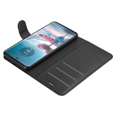 Motorola Edge 40 Neo Suojakuori Lompakkokotelo (Musta)