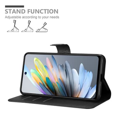 ZTE Blade A75 4G Suojakuori Lompakkokotelo (Musta)