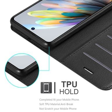 ZTE Blade A75 4G Suojakuori Lompakkokotelo (Musta)