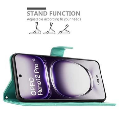 Oppo Reno 12 Pro Suojakuori Lompakkokotelo Kukka