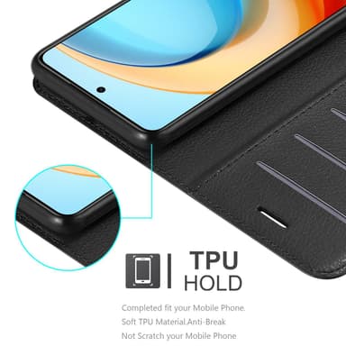 ZTE Blade A75 5G Suojakuori Lompakkokotelo (Musta)