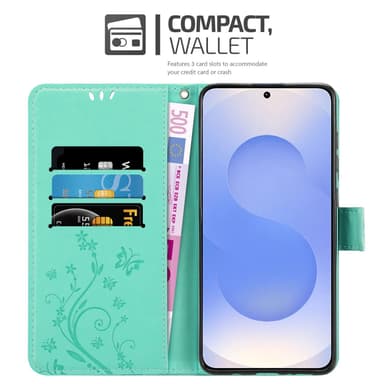 Samsung Galaxy S25 Suojakuori Lompakkokotelo Kukka