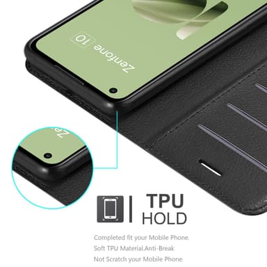 Asus Zenfone 10 Suojakuori Lompakkokotelo (Musta)