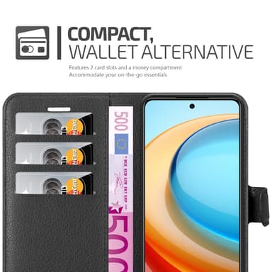 ZTE Blade A75 5G Suojakuori Lompakkokotelo (Musta)
