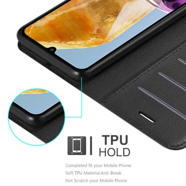 Samsung Galaxy M15 Suojakuori Lompakkokotelo (Musta)