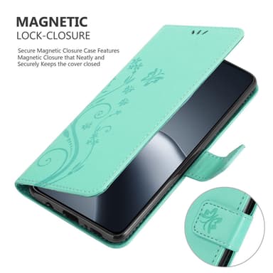 Xiaomi 14T Pro Suojakuori Lompakkokotelo Kukka