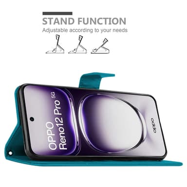 Oppo Reno 12 Pro Suojakuori Lompakkokotelo Kukka