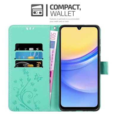 Samsung Galaxy A16 Suojakuori Lompakkokotelo Kukka