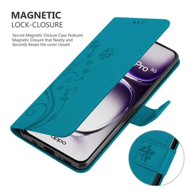 Oppo Reno 12 Pro Suojakuori Lompakkokotelo Kukka