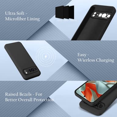 Google Pixel 9 PRO XL Suojakuori Kotelo Case (musta)