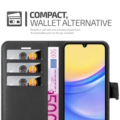 Samsung Galaxy A16 Suojakuori Lompakkokotelo (Musta)