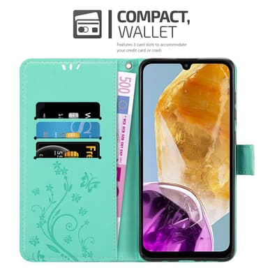 Samsung Galaxy M15 Suojakuori Lompakkokotelo Kukka