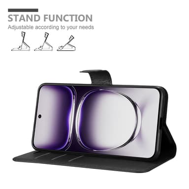 Oppo Reno 12 Suojakuori Lompakkokotelo (Musta)
