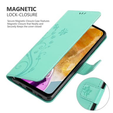 Samsung Galaxy M15 Suojakuori Lompakkokotelo Kukka