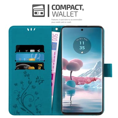 Motorola Edge 40 Neo Suojakuori Lompakkokotelo Kukka