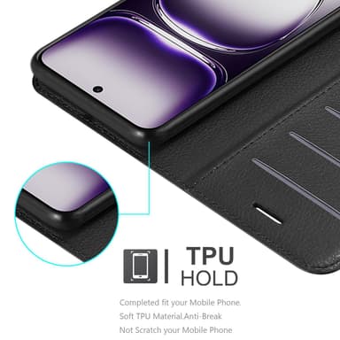 Oppo Reno 12 Suojakuori Lompakkokotelo (Musta)