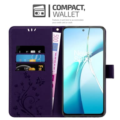OnePlus Nord CE4 Lite Suojakuori Lompakkokotelo Kukka