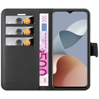 ZTE Blade A73 4G Suojakuori Lompakkokotelo (Musta)