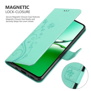 Oppo Reno 12 FS Suojakuori Lompakkokotelo Kukka