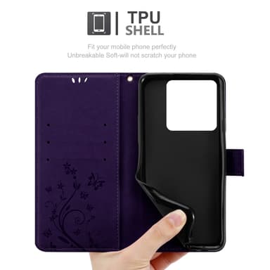 Xiaomi 14T Pro Suojakuori Lompakkokotelo Kukka