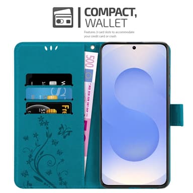 Samsung Galaxy S25 Suojakuori Lompakkokotelo Kukka