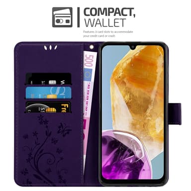 Samsung Galaxy M15 Suojakuori Lompakkokotelo Kukka